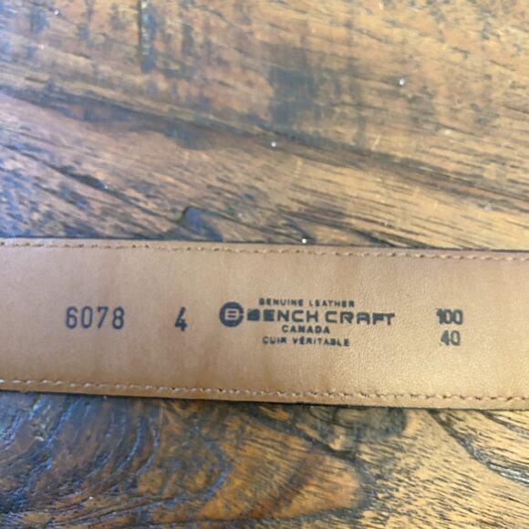 H. HALPERN ESQ Brown Snake Stamped Leather Belt Adjustable Mens Sz 40 - Picture 4 of 9